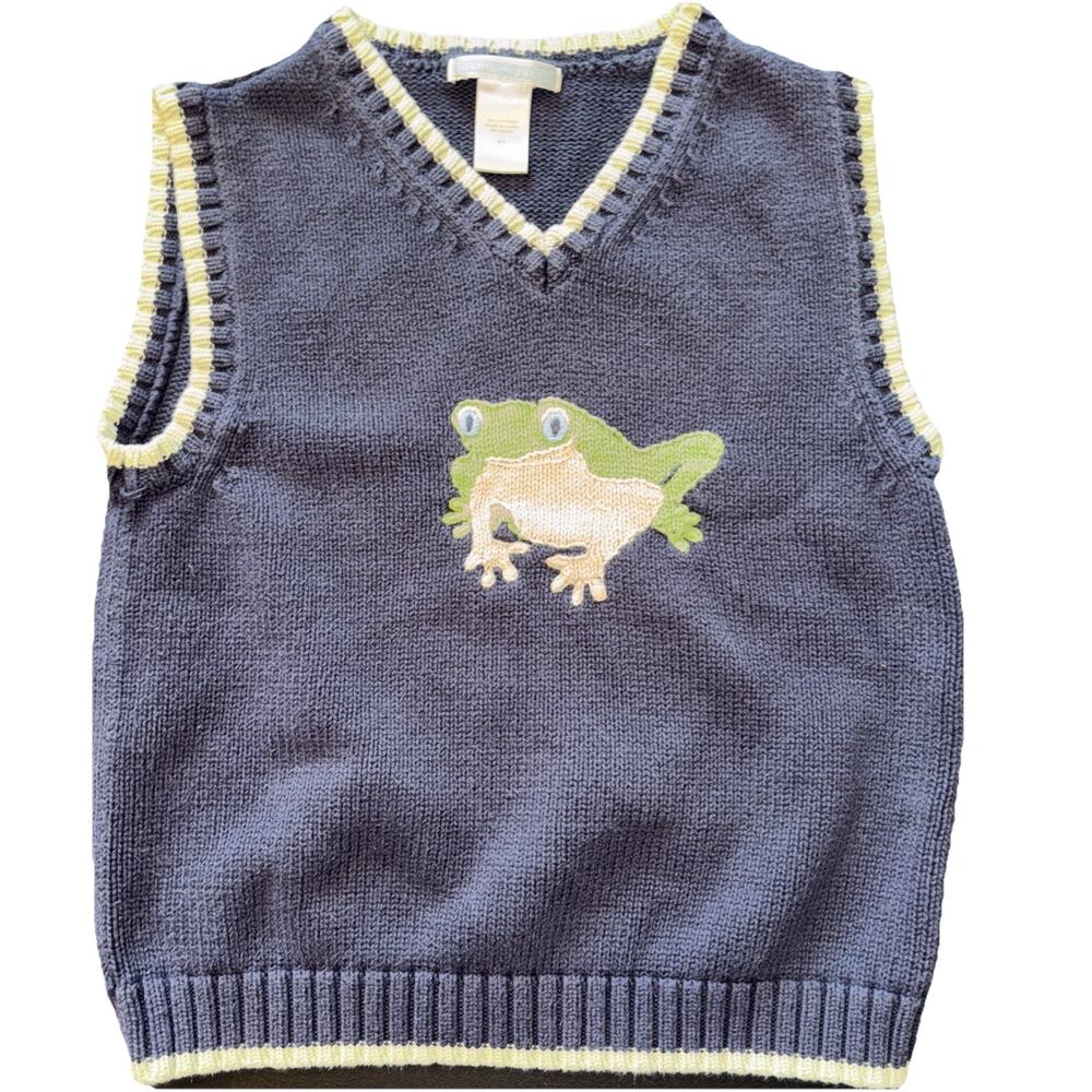 Janie And Jack‎ Summer Boys Frog Navy Cotton Vest 5T